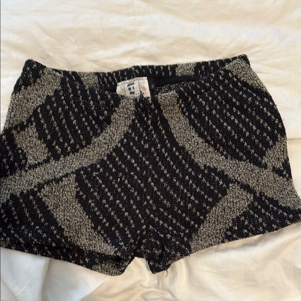 High Waist Black and Gray Glamorous Shorts